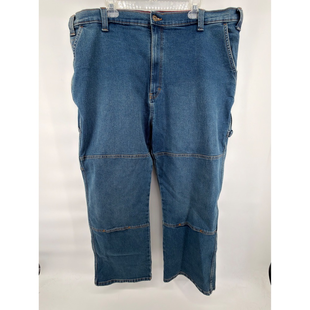 Dickies Flex Relaxed Fit Double Knee Carpenter Work Jeans Mens Blue Denim 44x30